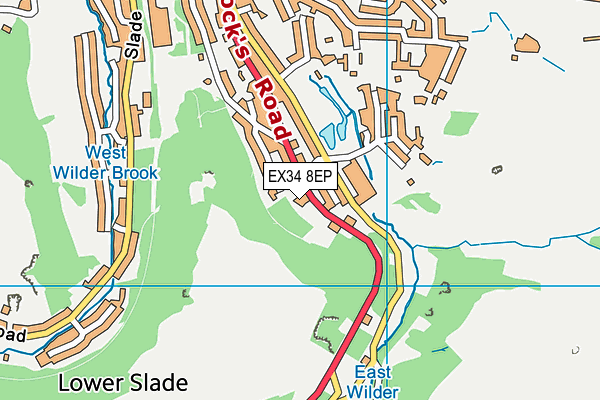 EX34 8EP map - OS VectorMap District (Ordnance Survey)