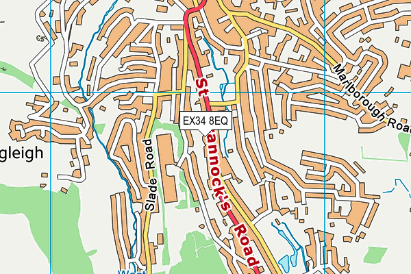 EX34 8EQ map - OS VectorMap District (Ordnance Survey)