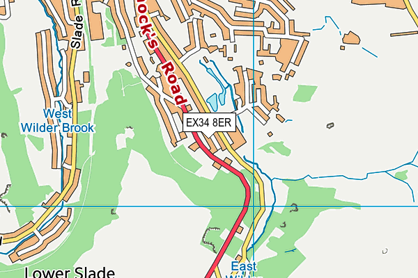 EX34 8ER map - OS VectorMap District (Ordnance Survey)