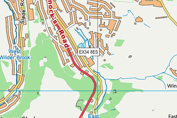 EX34 8ES map - OS VectorMap District (Ordnance Survey)
