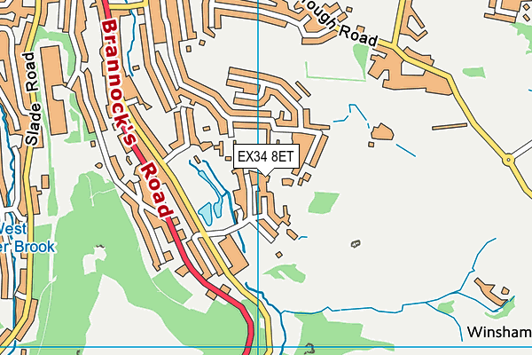 EX34 8ET map - OS VectorMap District (Ordnance Survey)
