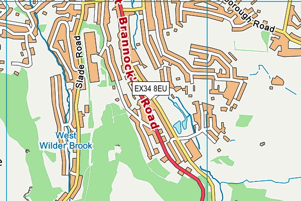 EX34 8EU map - OS VectorMap District (Ordnance Survey)