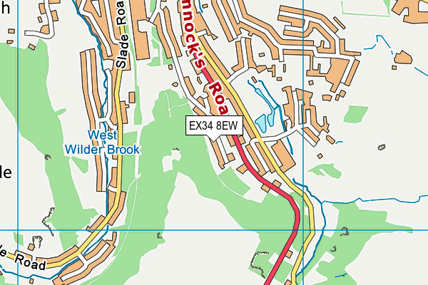 EX34 8EW map - OS VectorMap District (Ordnance Survey)