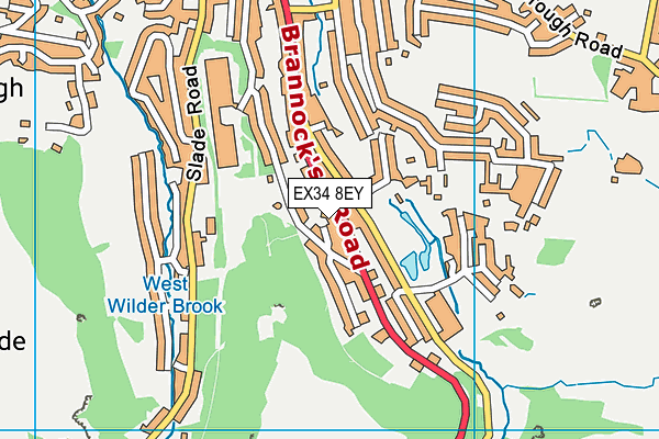 EX34 8EY map - OS VectorMap District (Ordnance Survey)