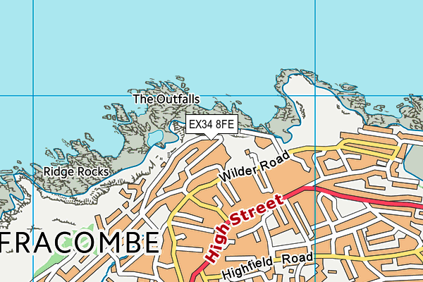 EX34 8FE map - OS VectorMap District (Ordnance Survey)