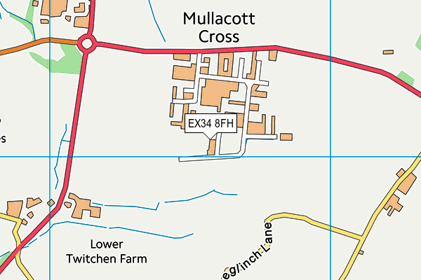 EX34 8FH map - OS VectorMap District (Ordnance Survey)