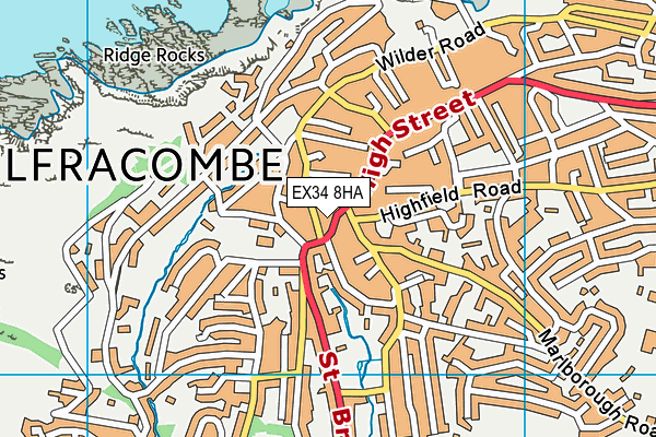 EX34 8HA map - OS VectorMap District (Ordnance Survey)