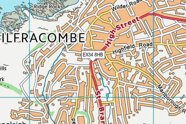 EX34 8HB map - OS VectorMap District (Ordnance Survey)