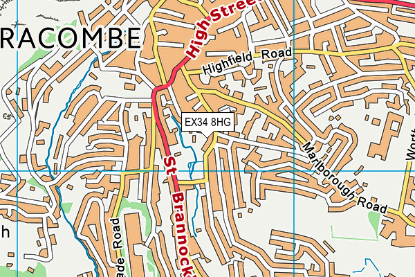 EX34 8HG map - OS VectorMap District (Ordnance Survey)