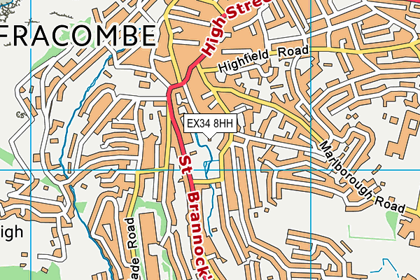 EX34 8HH map - OS VectorMap District (Ordnance Survey)