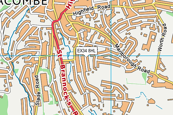 EX34 8HL map - OS VectorMap District (Ordnance Survey)