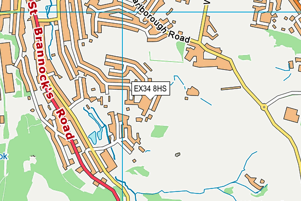 EX34 8HS map - OS VectorMap District (Ordnance Survey)