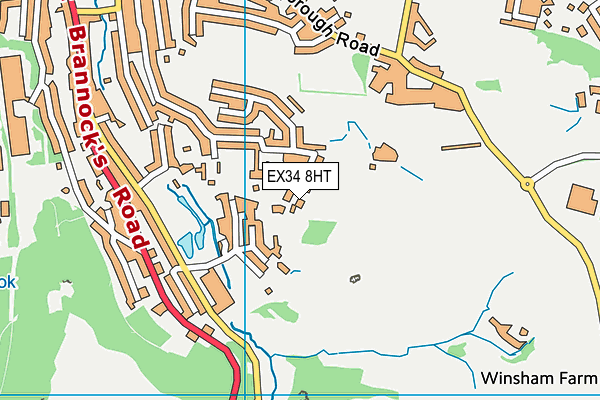 EX34 8HT map - OS VectorMap District (Ordnance Survey)