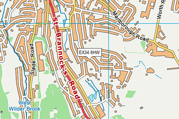 EX34 8HW map - OS VectorMap District (Ordnance Survey)