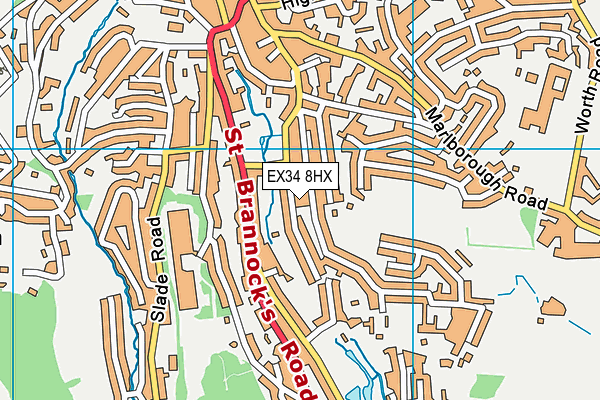 EX34 8HX map - OS VectorMap District (Ordnance Survey)