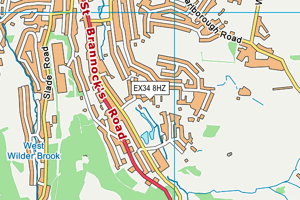 EX34 8HZ map - OS VectorMap District (Ordnance Survey)