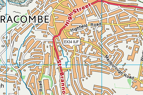 EX34 8JF map - OS VectorMap District (Ordnance Survey)