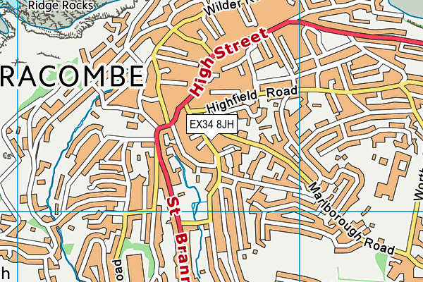 EX34 8JH map - OS VectorMap District (Ordnance Survey)