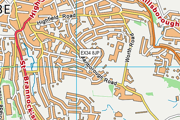 EX34 8JP map - OS VectorMap District (Ordnance Survey)