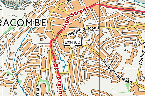 EX34 8JQ map - OS VectorMap District (Ordnance Survey)