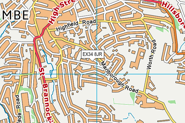 EX34 8JR map - OS VectorMap District (Ordnance Survey)