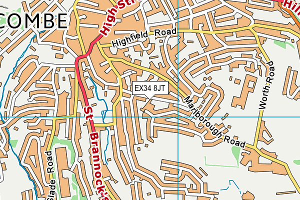 EX34 8JT map - OS VectorMap District (Ordnance Survey)