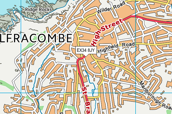 EX34 8JY map - OS VectorMap District (Ordnance Survey)