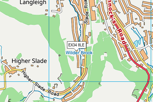 EX34 8LE map - OS VectorMap District (Ordnance Survey)