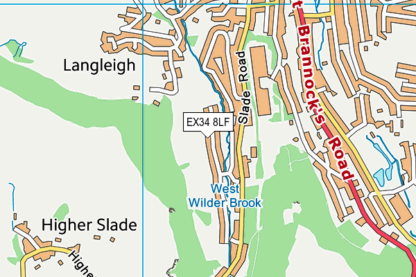 EX34 8LF map - OS VectorMap District (Ordnance Survey)