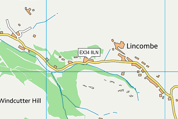 EX34 8LN map - OS VectorMap District (Ordnance Survey)