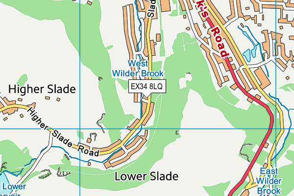 EX34 8LQ map - OS VectorMap District (Ordnance Survey)