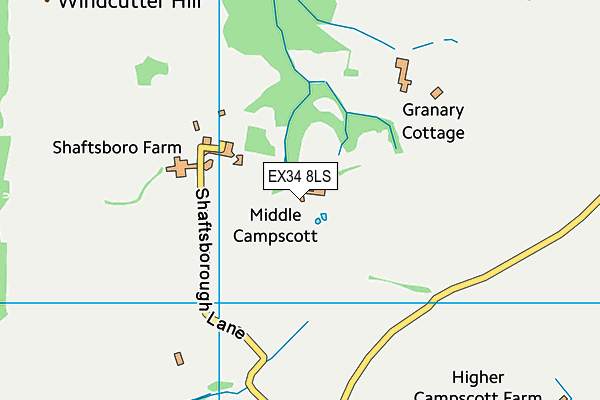 EX34 8LS map - OS VectorMap District (Ordnance Survey)