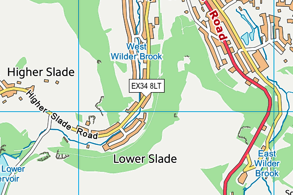 EX34 8LT map - OS VectorMap District (Ordnance Survey)