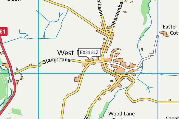 EX34 8LZ map - OS VectorMap District (Ordnance Survey)