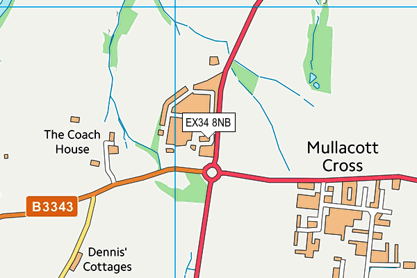 EX34 8NB map - OS VectorMap District (Ordnance Survey)