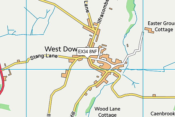 West Down School map (EX34 8NF) - OS VectorMap District (Ordnance Survey)