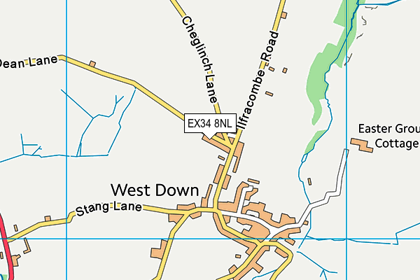 EX34 8NL map - OS VectorMap District (Ordnance Survey)