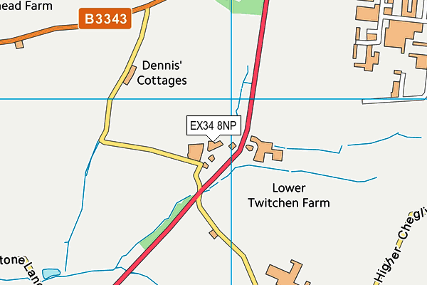 EX34 8NP map - OS VectorMap District (Ordnance Survey)