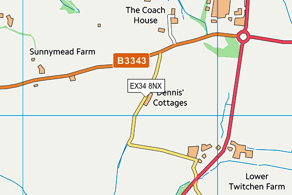 EX34 8NX map - OS VectorMap District (Ordnance Survey)