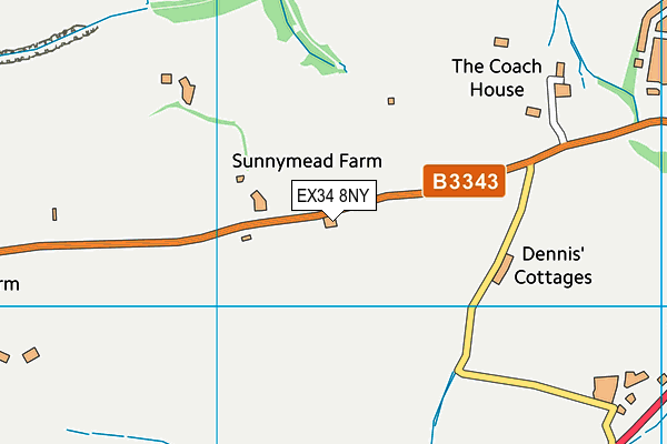 EX34 8NY map - OS VectorMap District (Ordnance Survey)