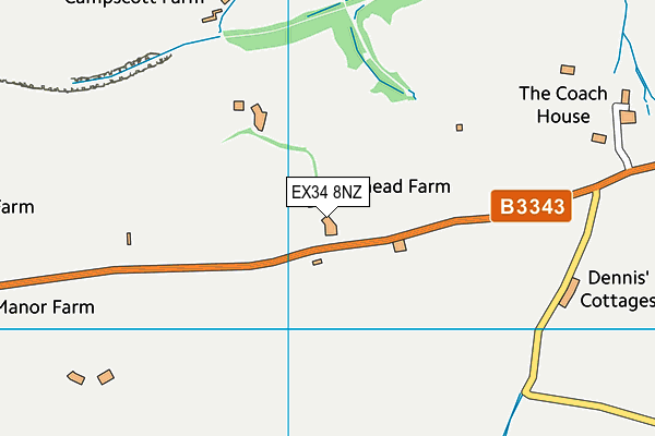 EX34 8NZ map - OS VectorMap District (Ordnance Survey)