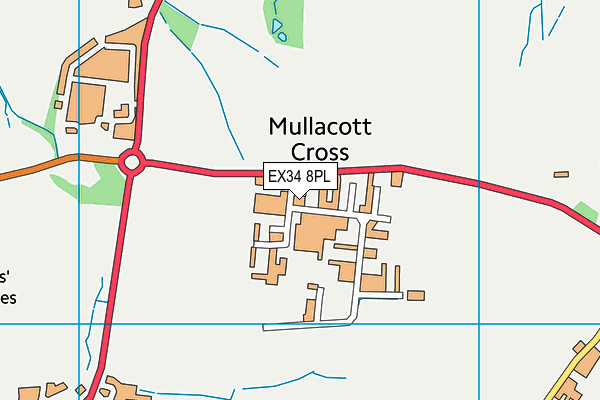 EX34 8PL map - OS VectorMap District (Ordnance Survey)