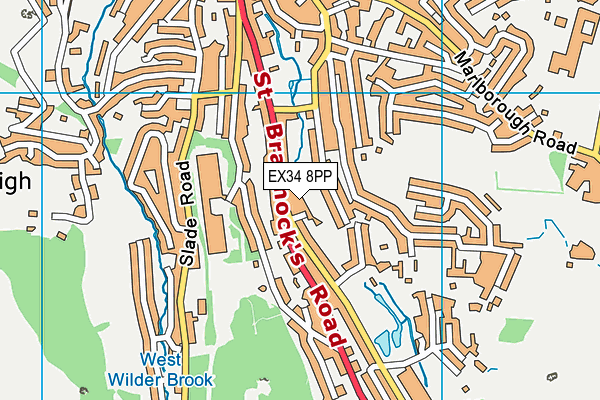 EX34 8PP map - OS VectorMap District (Ordnance Survey)