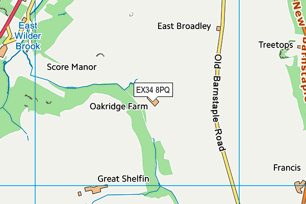 EX34 8PQ map - OS VectorMap District (Ordnance Survey)