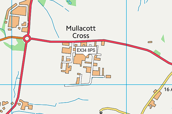 EX34 8PS map - OS VectorMap District (Ordnance Survey)