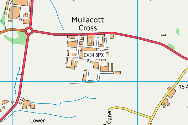 EX34 8PX map - OS VectorMap District (Ordnance Survey)