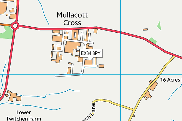 EX34 8PY map - OS VectorMap District (Ordnance Survey)