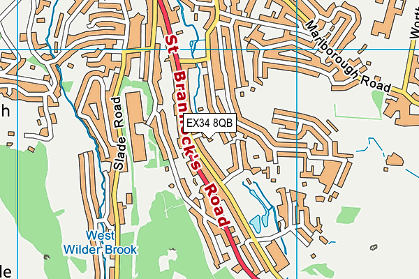 EX34 8QB map - OS VectorMap District (Ordnance Survey)