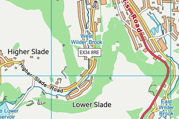 EX34 8RE map - OS VectorMap District (Ordnance Survey)