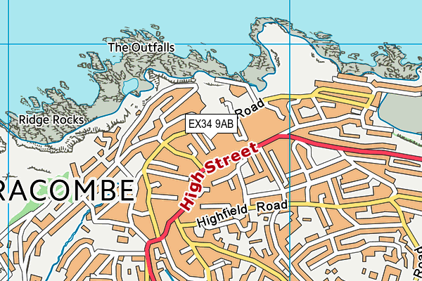 EX34 9AB map - OS VectorMap District (Ordnance Survey)